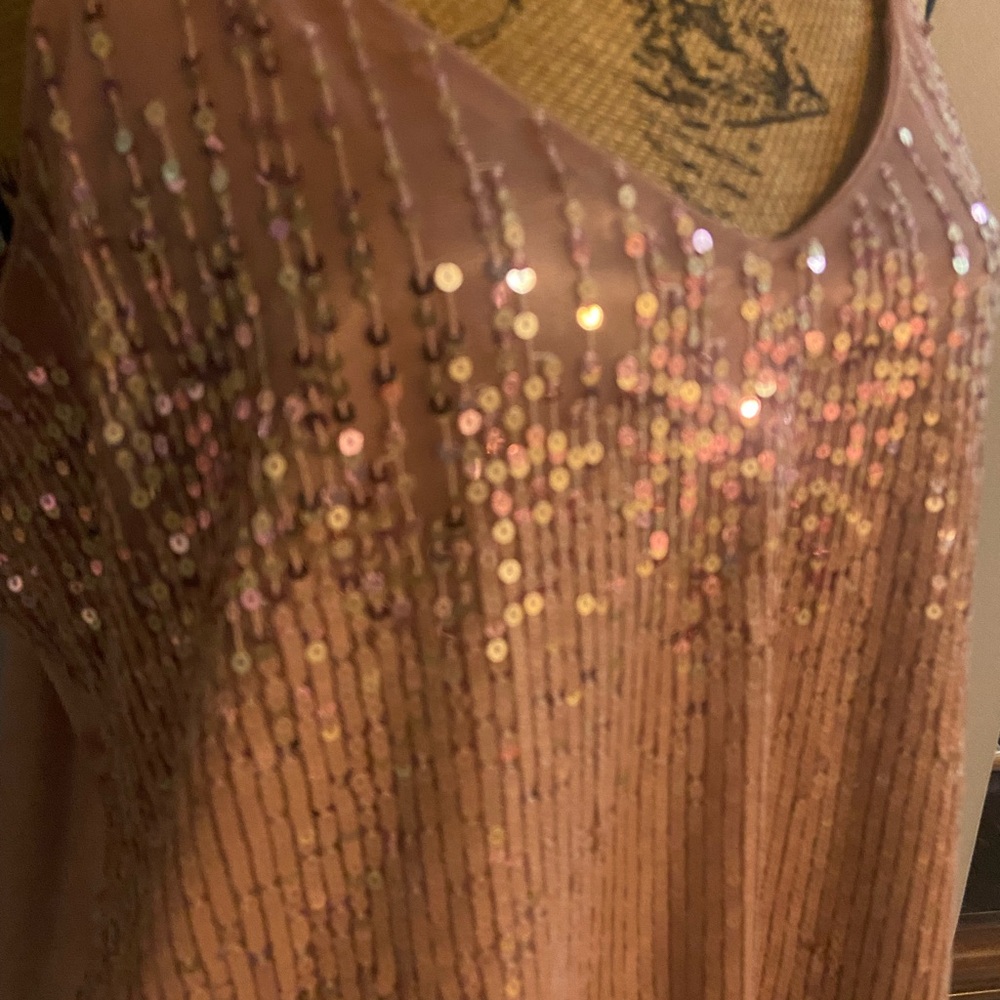 White House Black Market Shimmering Sequin Cami - Pink - Picture 3 of 9